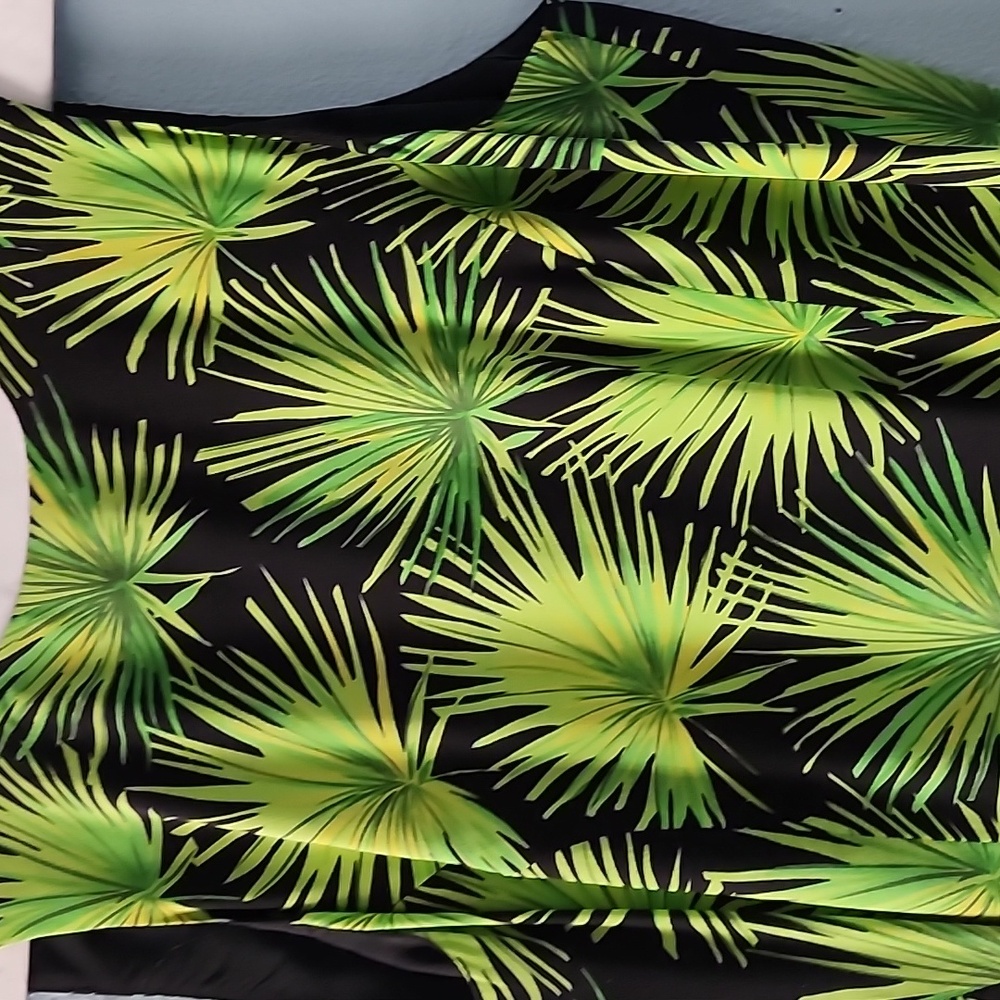 August Hale Vintage Silk Tropical Palm Print Maxi Dress Womens Sz 6 L53" - Picture 2 of 6
